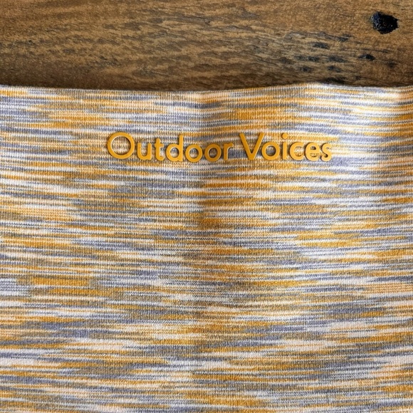 OUTDOOR VOICES Yellow and Gray Heather Flow 7” Inseam Sunset Biker Shorts Sz XS - Picture 12 of 12